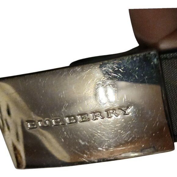 Burberry Woman Buckle Belt Burberry Check Pattern Black Size S - Picture 4 of 7